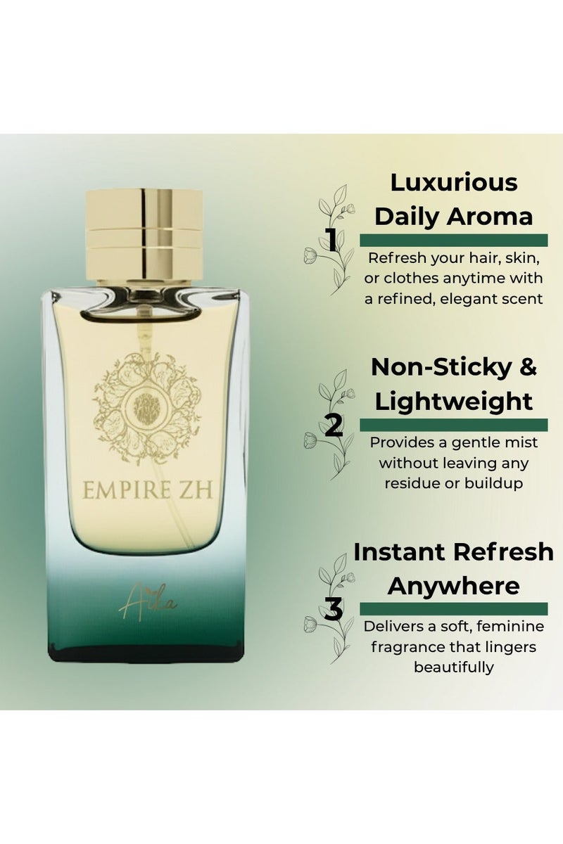 Aika 80ml Empire ZH Perfume for Women, Long-Lasting women perfume for Body & Hair, Alcohol-Free perfumes for women with Leather, Olibanum & Woody Notes - Image 2